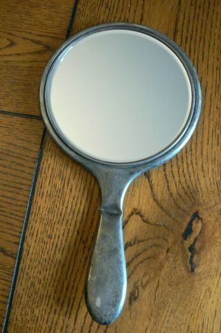 Vintage Sterling Silver Hand Mirror Beveled Wallace RW & S 1912 US SHIP 2