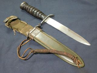 Wwii Us M3 Trench Fighting Knife Imperial Guard Mrk In M8 Scbd Dagger