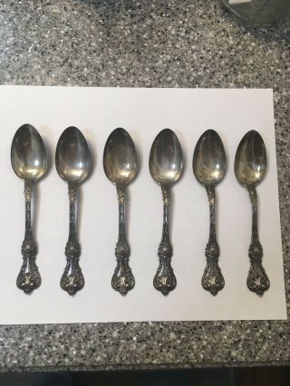 Set Of Six Whiting King Edward Sterling Silver 5 3/4 " Teaspoon 