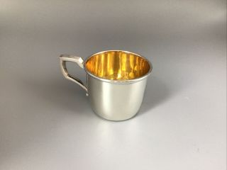 Vintage Web Baby Cup - Sterling Silver With Gold Wash Interior - 2” X 2.  25”