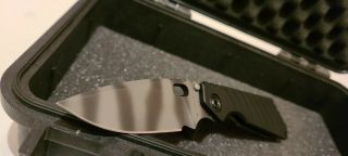 Strider Knives SnG Folding Knife CPM - 20CV Tiger Striped Blade,  Black. 2