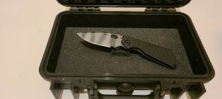 Strider Knives SnG Folding Knife CPM - 20CV Tiger Striped Blade,  Black. 5