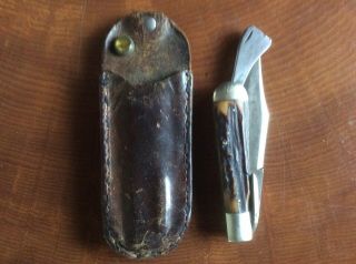Vintage Made In Usa Marbles Safety Folding Knife Hunting Knife And Sheath