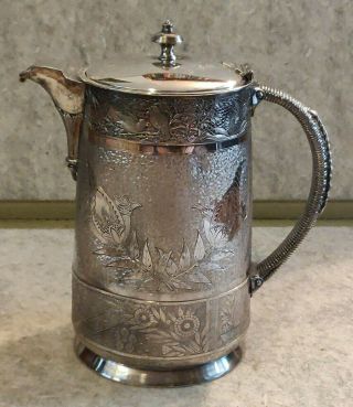 Meriden B - Company Victorian Silver Water Pitcher Number 211