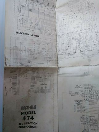 Rock Ola Model 474 Sybaris Jukebox Wiring Diagram Schematic Phonograph Music ' 78 2