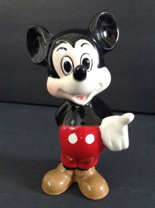 Vtg Walt Disney Productions Mickey Mouse Ceramic Figure Figurine Porcelain Japan