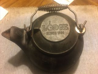 Vintage Lodge Cast Iron Hi - Top Tea Kettle Swivel Lid,  2tk2,  Usa