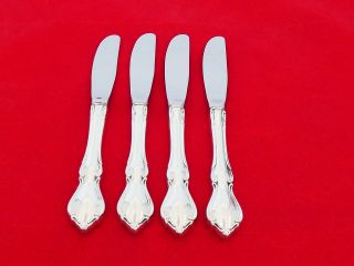 Set Of 4 Reed & Barton Sterling Silver Hampton Court Butter Spreaders Ub - 25