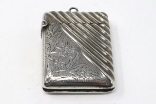 A Wonderful Antique Victorian C1876 Sterling Silver 925 Ta&co Vesta Case 28443
