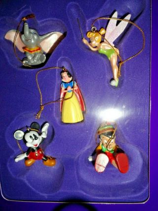 Disney 75 Years Of Love & Laughter Storybook Christmas Ornament Set Mickey Tink
