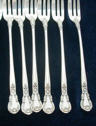 Set Of 6 Gorham Sterling Silver Chantilly Pattern Demitasse Forks 5 1/2 "