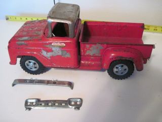 Vintage 1958 Tonka Toys Pressed Steel Red Sportsman Pickup Truck Needs Resto