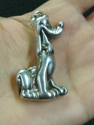 Large,  Vintage Sterling Silver Disney Pluto? Pendant/necklace.  2 ",  11 Grams