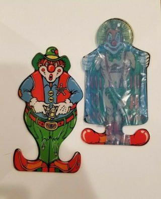 1988 Williams Cyclone Pinball Machine Promotional Plastics - 2 Clowns NOS 2