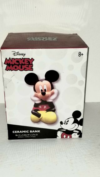 Mickey Mouse Ceramic Bank Open Box