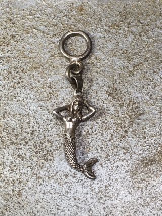 Vintage 925 Sterling Silver Mermaid Bracelet - Charm Necklace - Pendant Moving Tail