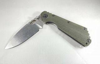 Strider Knives Smf Green G - 10 Folding Knife 3.  9 " Stonewash Plain (discontinued)