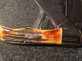 Vintage 1976 CASE XX 5265 FOLDING HUNTER Stag Folding Knife 4