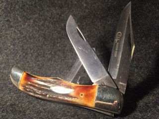 Vintage 1976 CASE XX 5265 FOLDING HUNTER Stag Folding Knife 6