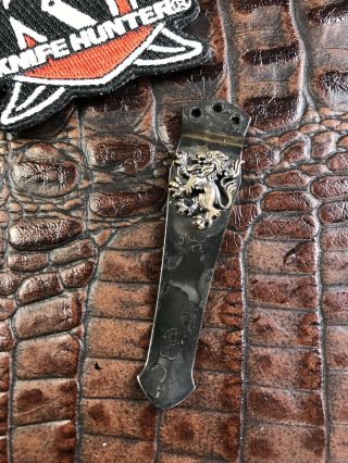 Steel Flame Bronze Rampant Lion Emerson Pocket Knife Clip