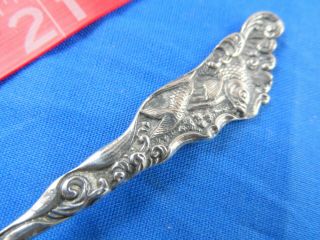 Antique Gorham Hizen Figural Fish in Waves 1883 Sterling Silver Spoon 4 - 3/8 