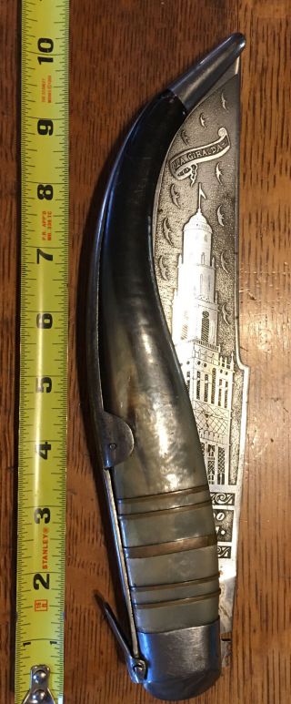 Massive Navaja,  Spanish Folding Knife,  Early 20th Century,  Edged Blade