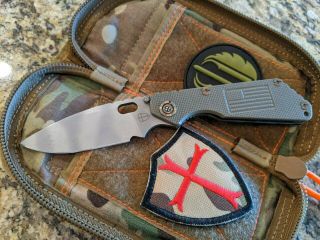 Strider Knives Sng Green Flag Crusader G - 10 Flamed Titanium Ghost Flame Limited