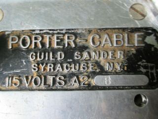 GREAT VINTAGE PORTER - CABLE A2 GUILD BELT SANDER 3X21 115 VOLTS USA 2