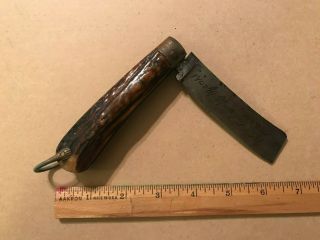 Turner & Co U.  S.  Navy Stag Rope Knife With Inscription On Blade