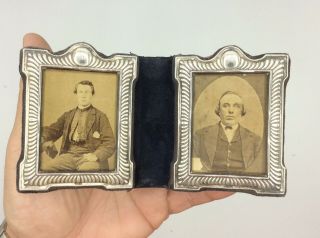 Rare Vintage Collectible Sterling Sheffield Silver Double Photo Picture Frame