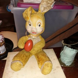 Rare Vintage Gund Walt Disney Thumper Stuffed Animal With A Wooden Egg