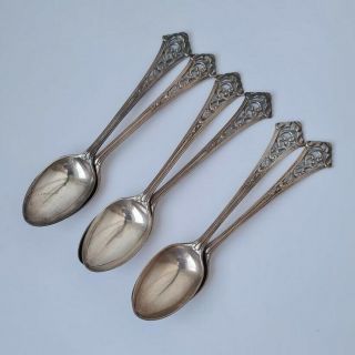 Good Set Of 6 Victorian Pierced Sterling Silver Coffee Spoons 1899/ 11 Cm/ 74 G