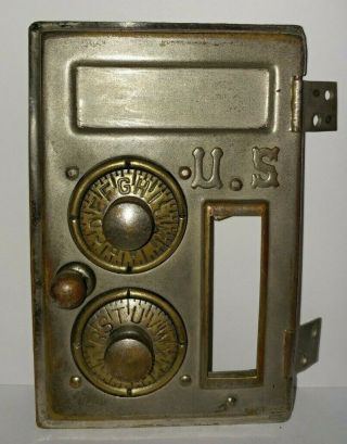 (ht) Antique U.  S.  Mail Post Office Box Door Keyless Lock Co Size 1 No Glass
