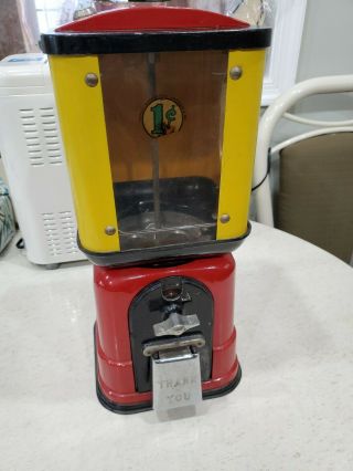 1 Cent Vintage Gumball Machine Parkway Vending Machine Coin Op Gum