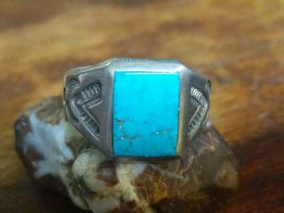 Vintage Native American Silver And Turquoise Men 