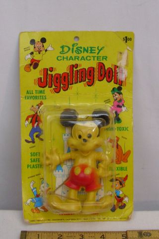 Walt Disney Mickey Mouse Jiggler Doll Toy Figure On Card