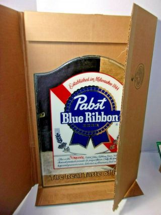 Vintage Pabst Blue Ribbon The Real Taste Of Beer Mirror Advertising Sign