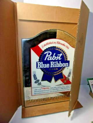 Vintage Pabst Blue Ribbon The Real Taste of Beer Mirror Advertising Sign 2