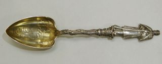 Confederate Libby Prison - 5.  5 " Sterling Silver Souvenir Spoon - W/ Guard Handle