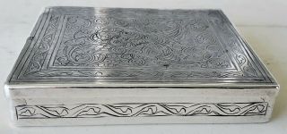 Antique Egyptian.  900 Silver Hallmarked Hand Made Cigarette Case 121.  9 Grams