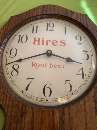 Hires Root Beer Vintage Wood Clock “Drink Hires Rootbeer”Very 2