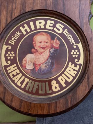 Hires Root Beer Vintage Wood Clock “Drink Hires Rootbeer”Very 3