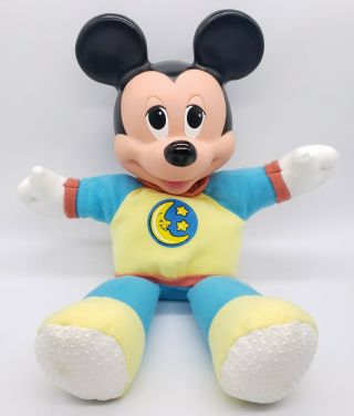 Vintage Disney Mickey Mouse Plush Toy Night Time Pajamas Goodnight 13 "