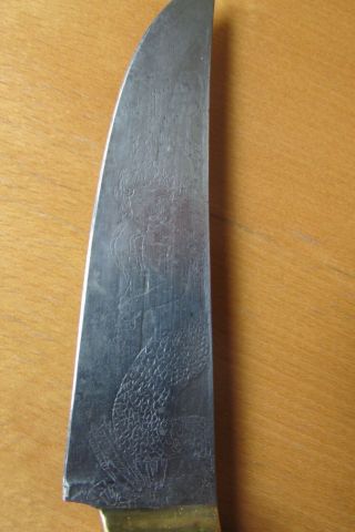 Vintage DAVID BOYE Engraved Fixed Blade Knife 4