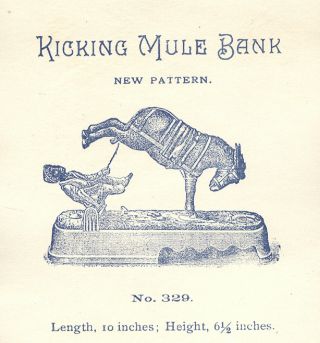 Kicking Mule Mechanical Bank Adv Trade Card Flyer 