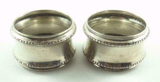 Lovely Vintage English Sterling Silver Napkin Rings Hallmarked 1939 - 40