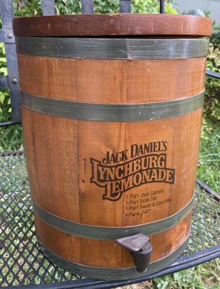 Vintage Jack Daniels Lynchburg Lemonade Wooden Dispenser Whiskey Barrel
