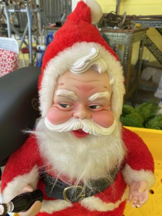 Vintage Rushton Santa Claus Rubber Face And Beard 18” Stuffed Plush Doll