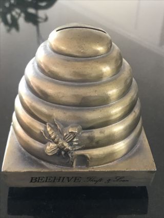 Vintage Metal Still Bank Coin Beehive By Banthrico The Security Federal Savings