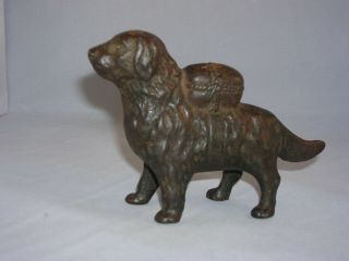 Retriever With Pack Cast Iron Bank - Early 1900s